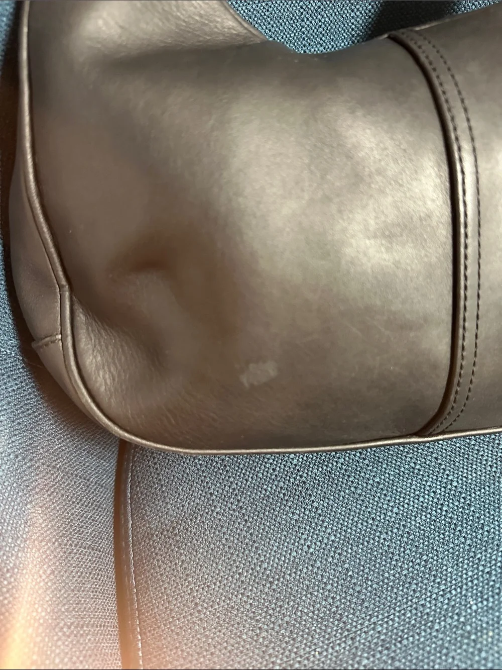 Coach Black Leather Hobo Bag with silver Hardware